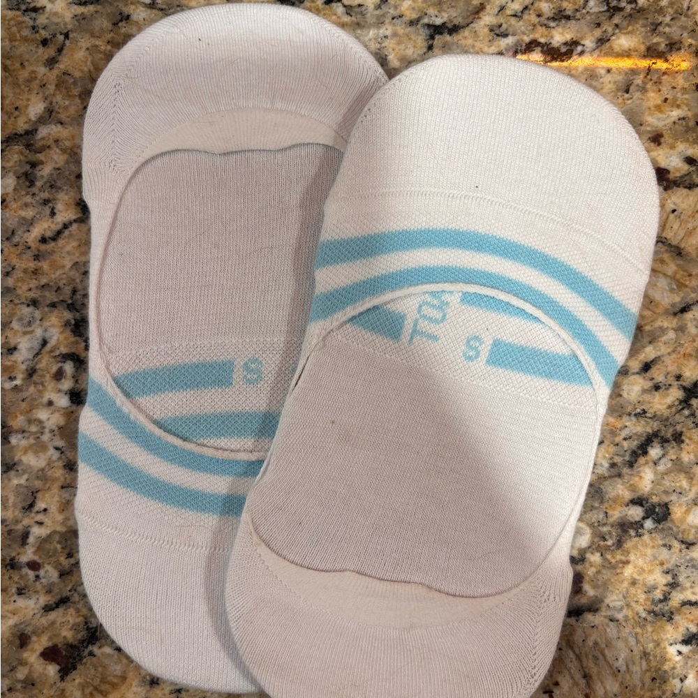 NEW White and Blue No-Show Socks